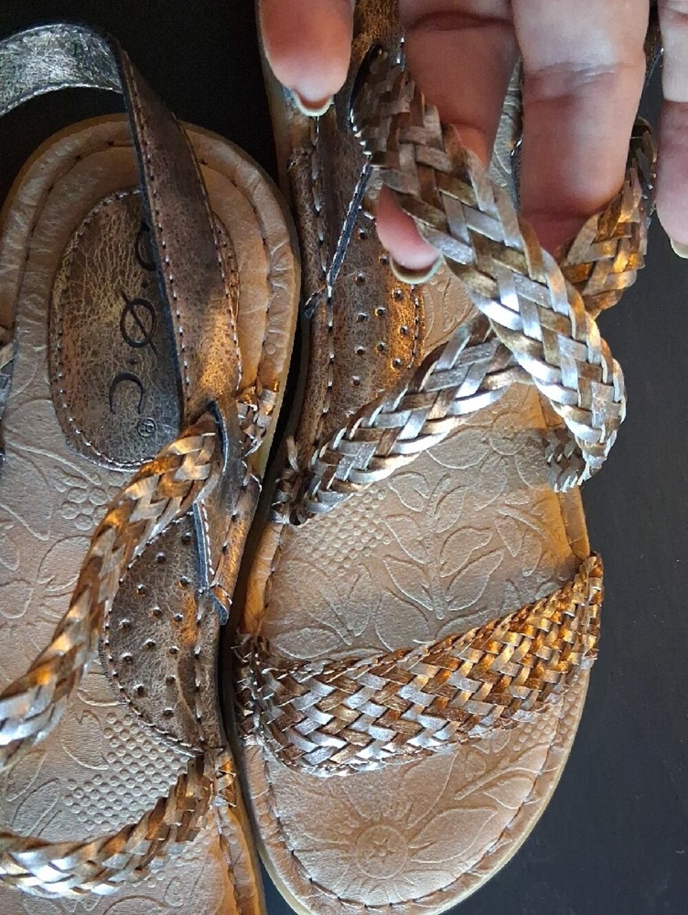 B.O.C. Dena Women's Braided Multi-Tone Metallic Sandals - Picture 4 of 14
